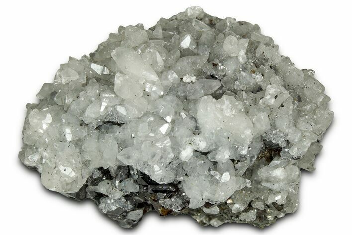 Lustrous Sphalerite and Calcite Crystals on Pyrite - Mexico #330535